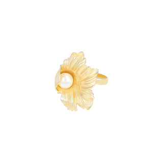 Anello a fiore con perle vere - Denia