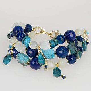 Bracciale a tre fili in argento 925 e pietre  - Athena