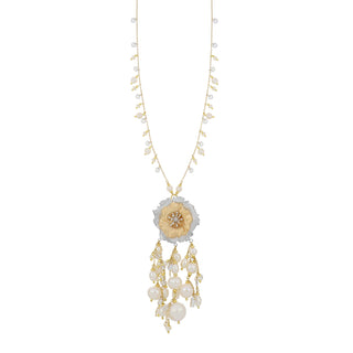 Collana con fiore e perle pendenti - Giuditta