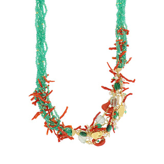 Collana in corallo e pietre colorate - Adriel