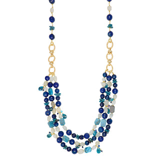 Collana a tre fili in argento 925 e pietre  - Athena