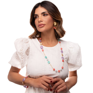 Collana femminile lunga Kandy indossate