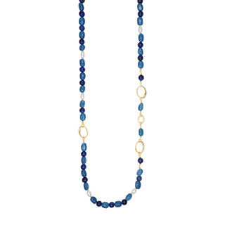 Collana lunga con pietre blu - Clori