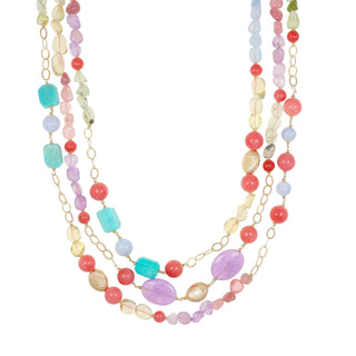 Collana tre giri in argento con pietre - Kandy