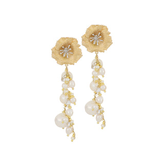 Orecchini a fiore con perle pendenti - Giuditta