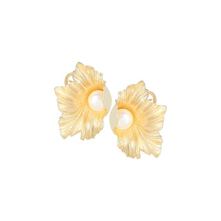 Orecchini a fiore con perle vere - Denia