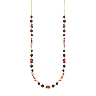 Collana onice nero e corallo rosso - Gabrielle
