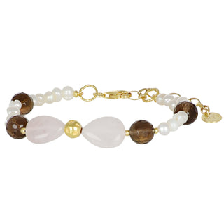 Bracciale perle e quarzo fumè - Nivy essence