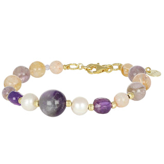 Bracciale ametista, ametrino e perle - Nivy essence