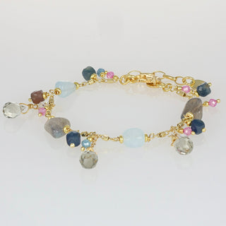 Bracciale Ciondoli Acquamarina Labradorite Zirconi - Millie