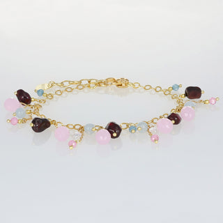 Bracciale Ciondoli Granato Giada in Argento 925 - Lenora