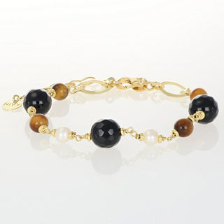 Bracciale Onice, Occhio di Tigre, Argento 925 - Elmira
