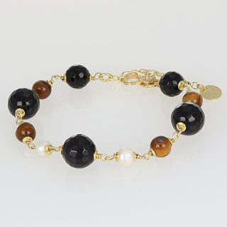 Bracciale Onice, Occhio di Tigre, Argento 925 - Elmira