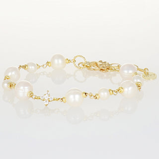 Bracciale Perle d’Acqua Dolce Zirconi Bianchi - Nara