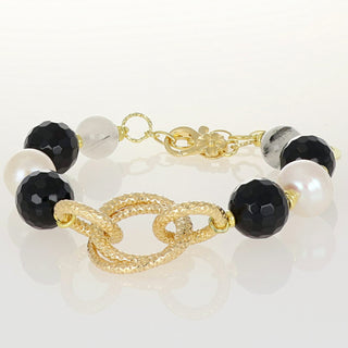 Bracciale Pietre Dure Onice Perle di Fiume - Venere