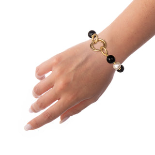 Bracciale Pietre Dure Onice Perle di Fiume - Venere indossato