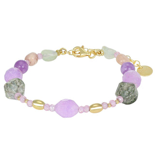 Bracciale con agata viola, agata verde e pietra di luna - Essence 30