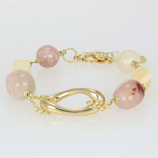 Bracciale con pietra di luna e agata sabbia - Amida