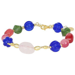 Bracciale con quarzo fragola, agata e quarzo - Essence 32