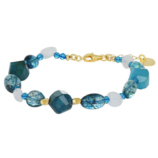 Bracciale con zirconi blu, quarzo e pietra di luna - Essence 33