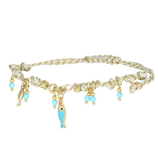 Bracciale cordino donna con ciondolo - Pesciolino