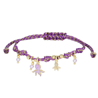 Bracciale cordino donna con ciondolo - Polipo