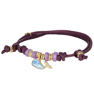 Bracciale cordino estivo donna con ciondolo - Balena