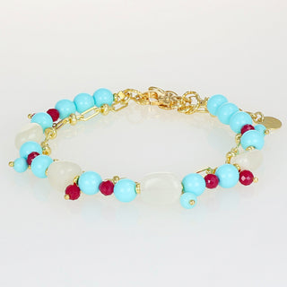 Bracciale da donna con agata e turchese - Selma