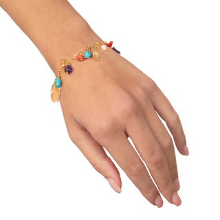Bracciale donna con corallo e pietre Aylen