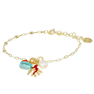 Bracciale estivo donna con ciondolo - Corallo