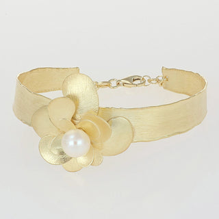 Bracciale in argento dorato con perla d'acqua dolce - Velia