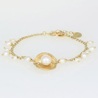 Bracciale in argento dorato con perle d’acqua dolce - Odelia