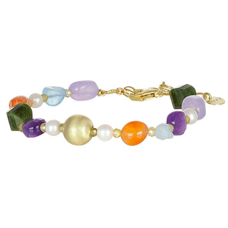 Bracciale pietre colorate e perle - Nivy essence
