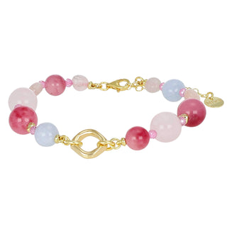 Bracciale quarzo rosa e giada tormalina - Nivy essence 8