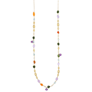 Collana Lunga Artigianale Argento 925 Pietre Naturali Berenice