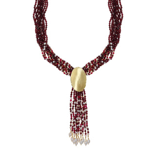 Collana Nappina Agata Rubino Perle Argento 925 - Isadora