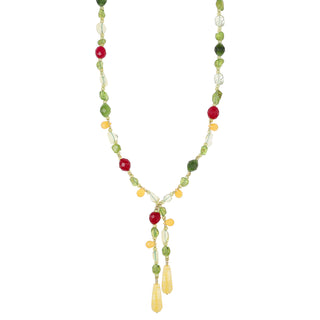Collana a Y con peridoto, quarzo lemon e agate - Essence 27