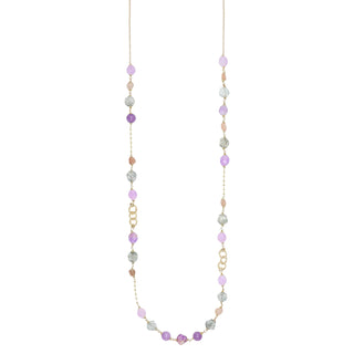 Collana con agate viola, agata verde e pietra di luna - Carlotta