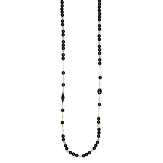 Collana con onice nero, acquamarina e madreperla nera - Avina