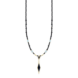 Collana con pendente in madreperla nera e spinello - Avina