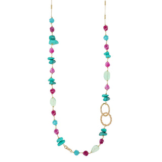 Collana donna con pietre fucsia e verde - Smeralda