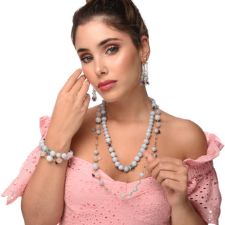 Collana giada e quarzo rosa - Megan