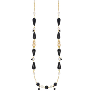 Collana in onice nero e perle naturali - Era