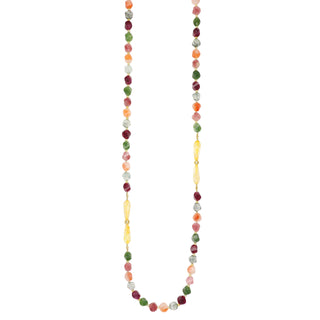 Collana lunga con agate multicolor e zirconi gialli - Essence 26