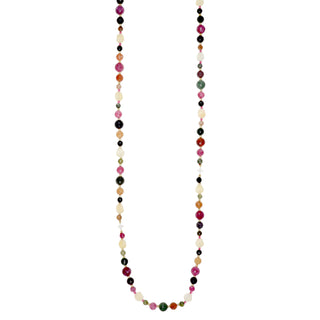 Collana lunga con giada tormalina multicolore e agata gialla - Essence 29