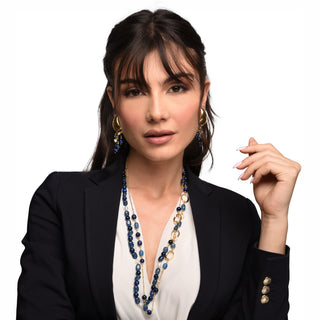 Collana lunga con pietre naturali blu - Clori