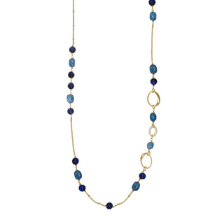 Collana lunga con pietre naturali blu - Clori