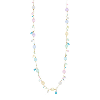Collana lunga con pietre naturali pastello - Evelina