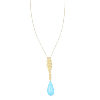 Collana pendente a treccia con goccia turchese - Noely