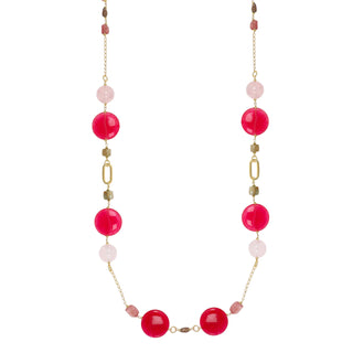 Collana quarzo rosa e catena - Vera